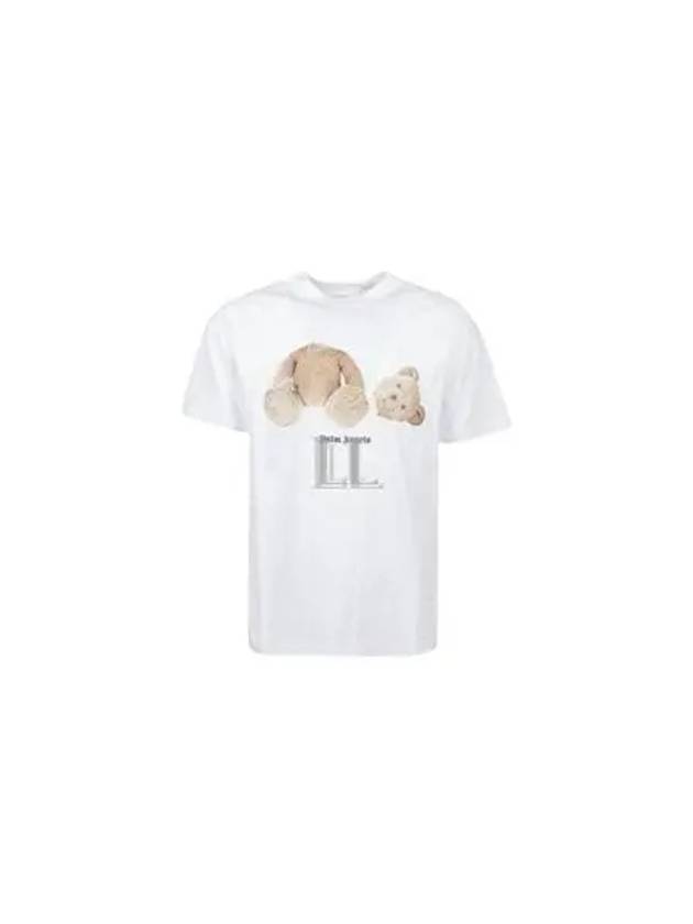 Bear Print Short Sleeve T-Shirt White - PALM ANGELS - BALAAN 2