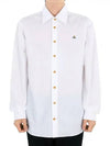 Men's Embroidered ORB Long Sleeve Shirt White - VIVIENNE WESTWOOD - BALAAN 2