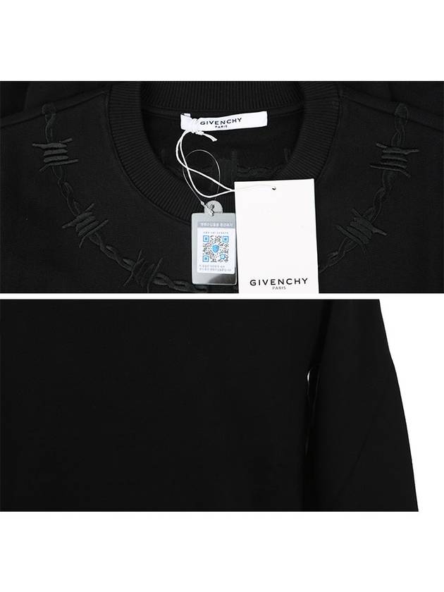 7220 653 001 black neck thorn crown embroidery sweatshirt - GIVENCHY - BALAAN 4