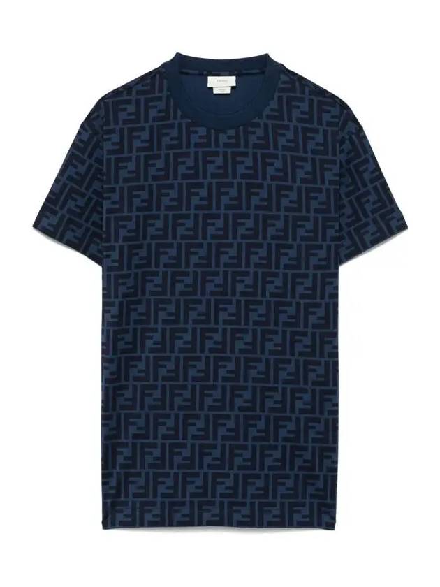 Kids Allover Logo Short Sleeve T-Shirt Blue - FENDI - BALAAN 3