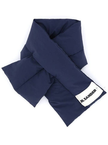 Logo Quilting Padding Down Muffler Navy - JIL SANDER - BALAAN 1