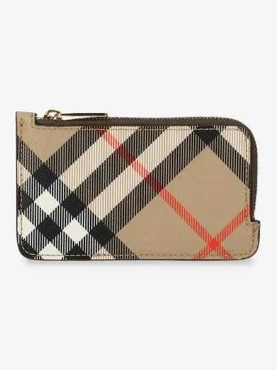 Check Corner Zipper Card Wallet Sand - BURBERRY - BALAAN 2