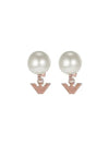 Pearl Stud Earrings Rose Gold - EMPORIO ARMANI - BALAAN 1