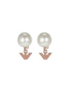 EG3584221 Pearl Stud Silver Earrings - EMPORIO ARMANI - BALAAN 1