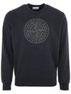 Men's Industrial One Print Sweatshirt Navy - STONE ISLAND - BALAAN 1