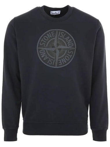 Men's Industrial One Print Sweatshirt Navy - STONE ISLAND - BALAAN 1