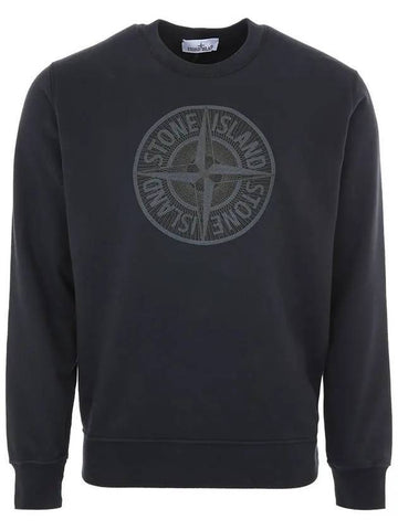 Men's Industrial One Print Sweatshirt Navy - STONE ISLAND - BALAAN 1