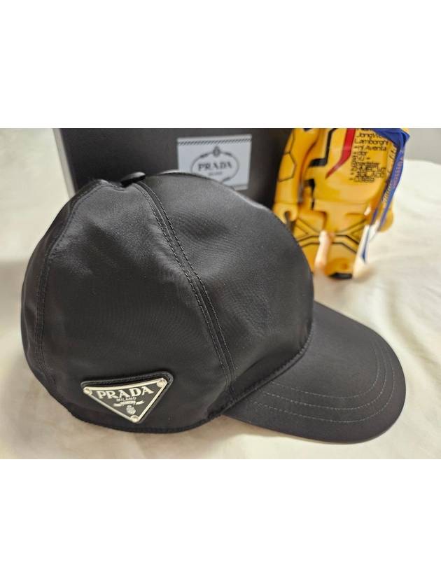 triangle logo re-nylon ball cap black - PRADA - BALAAN 3