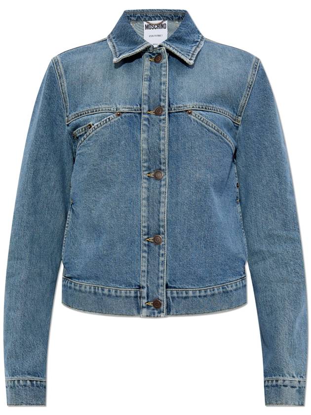 Moschino Denim Jacket With Vintage Effect, Women's, Blue - MOSCHINO - BALAAN 1