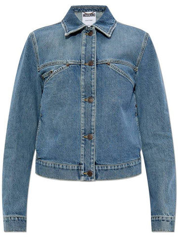 Moschino Denim Jacket With Vintage Effect, Women's, Blue - MOSCHINO - BALAAN 1