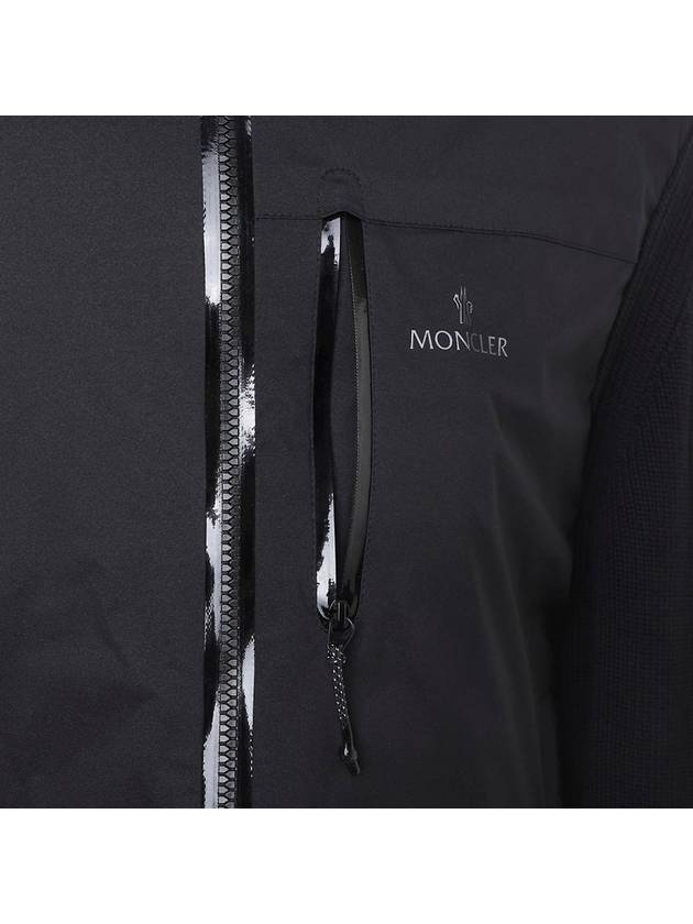 Knit windbreaker padded zipup black navy - MONCLER - BALAAN 4