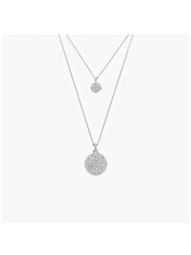 Sublima Layered Pendant Rhodium Necklace Silver - SWAROVSKI - BALAAN 4