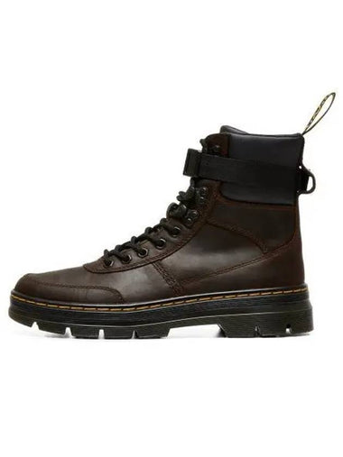 Combs Tech Leather Crazy Horse Combat Boots Dark Brown - DR. MARTENS - BALAAN 1