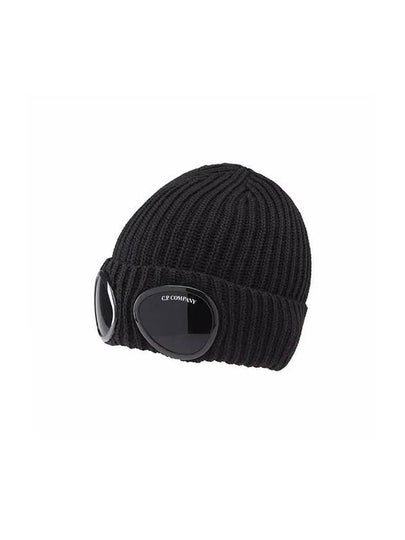 Extra Fine Merino Wool Goggle Beanie Black - CP COMPANY - BALAAN 2