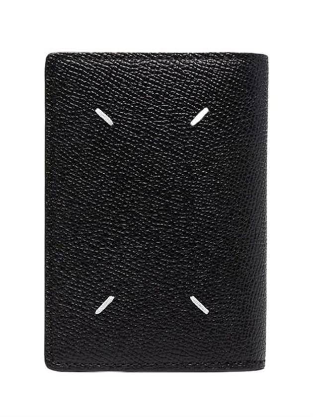 Stitched Bi-Fold Leather Card Wallet Black - MAISON MARGIELA - BALAAN 2