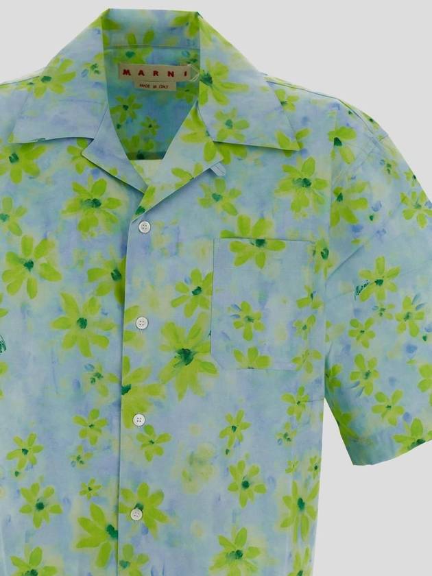 Parade Print Bowling Poplin Short Sleeve Shirt Light Green - MARNI - BALAAN 5