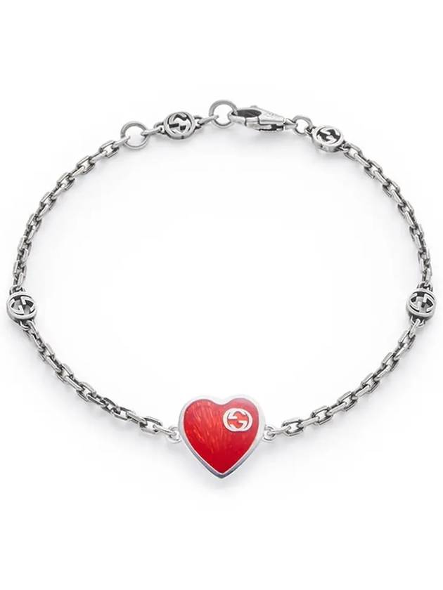 Interlocking G Heart Bracelet Red YBA645546001 - GUCCI - BALAAN 4