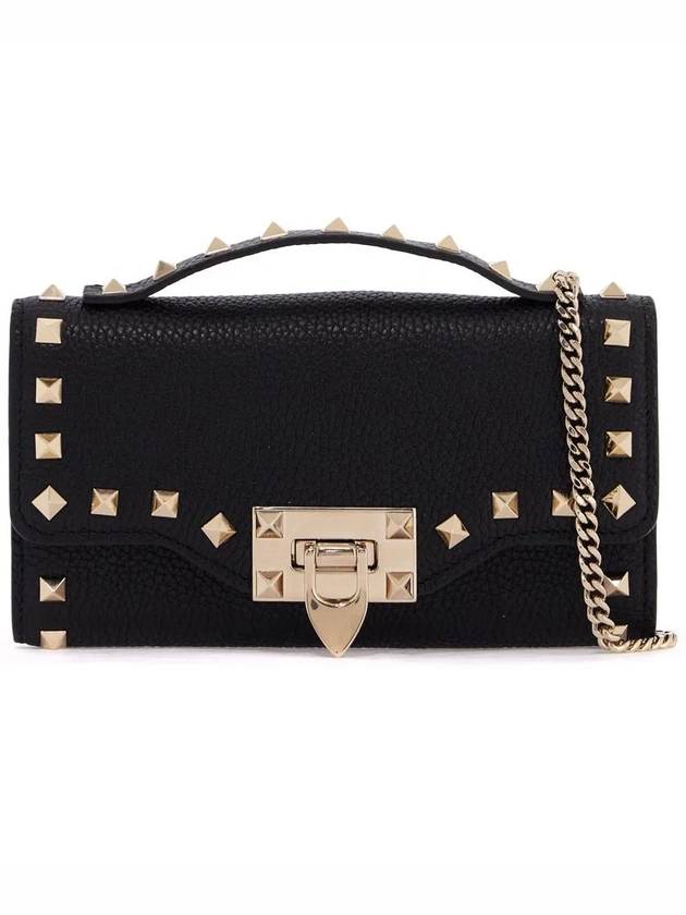 Rockstud Chain Strap Cross Bag Black - VALENTINO - BALAAN 2