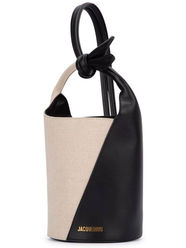 Le Petit Tourni Tote Bag Black Greige - JACQUEMUS - BALAAN 3