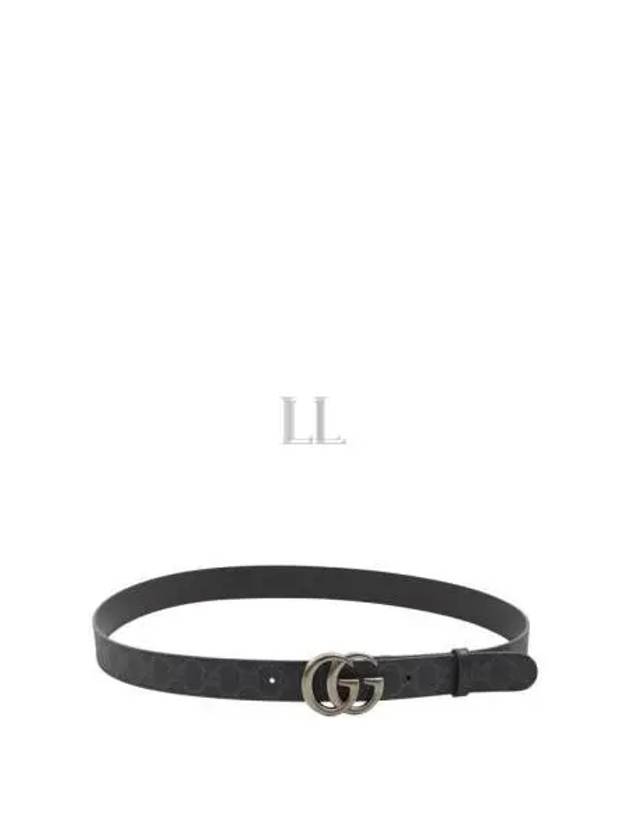 GG Marmont Thin Supreme Canvas Belt Black - GUCCI - BALAAN 2