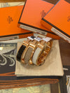 Clic H Bracelet Rose Gold & Marron Glace - HERMES - BALAAN 4