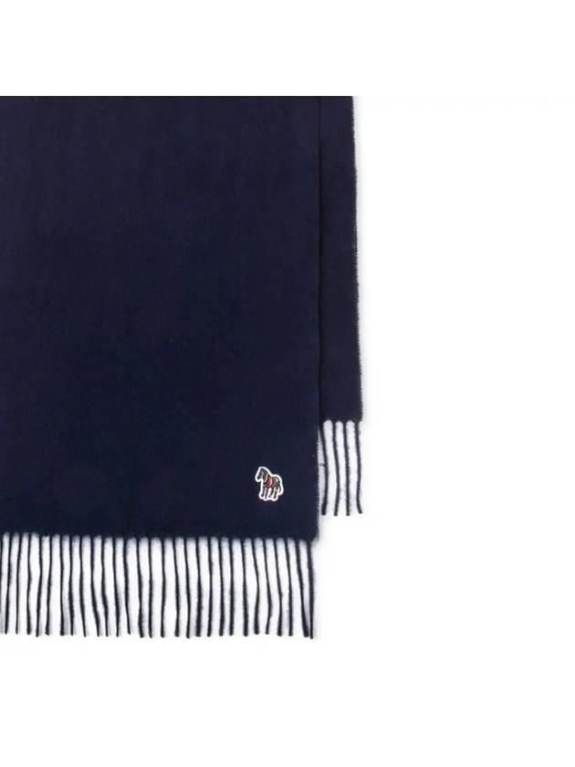 Zebra Logo Patch Wool Muffler Navy - PAUL SMITH - BALAAN 4