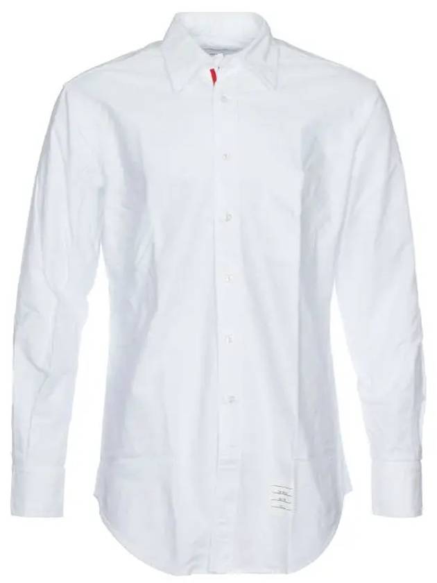 Men's Logo Patch Classic Cotton Long-Sleeve Shirt White - THOM BROWNE - BALAAN 10