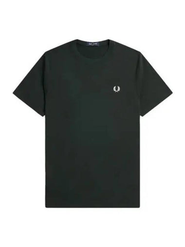 Fred Perry Crew Neck Short Sleeve T Shirt Night Green White - FRED PERRY - BALAAN 1