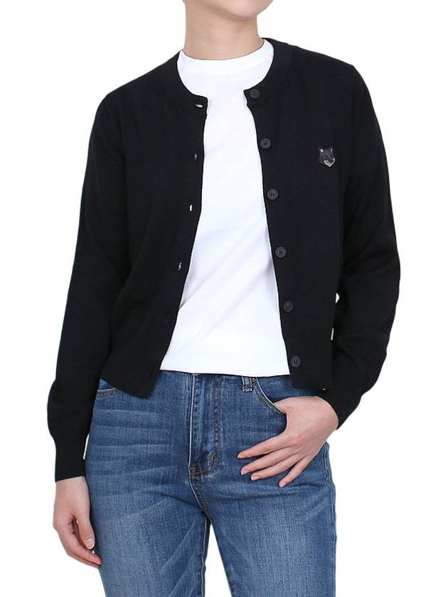 Bold Fox Head Patch Regular Cardigan Black - MAISON KITSUNE - BALAAN 4