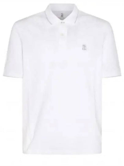 Embroidered Logo Short Sleeve Polo Shirt White - BRUNELLO CUCINELLI - BALAAN 2