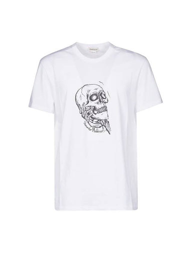 Skull Print Short Sleeve T-Shirt White - ALEXANDER MCQUEEN - BALAAN 1