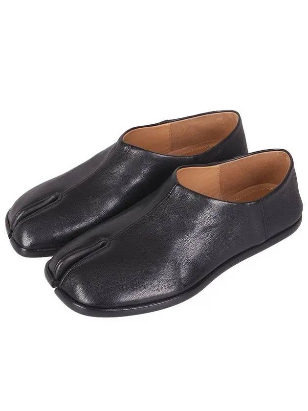 Tabi Babouche Leather Slippers Black - MAISON MARGIELA - BALAAN 2