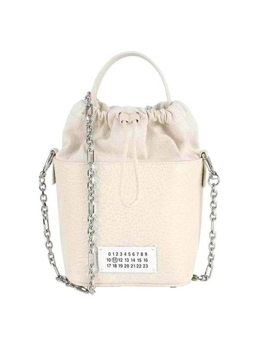 5AC Number Logo Texture Leather Bucket Bag Grey - MAISON MARGIELA - BALAAN 1