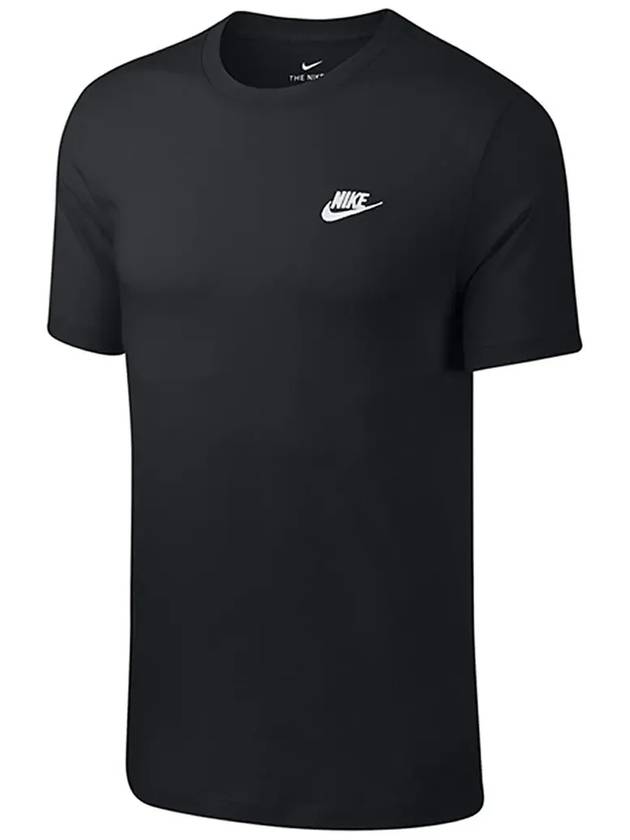 Sportswear Club Short Sleeve T-Shirt Black - NIKE - BALAAN 6