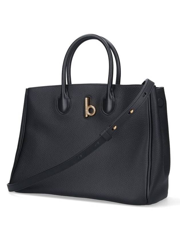 Rocking Horse Small Leather Tote Bag Black - BURBERRY - BALAAN 3