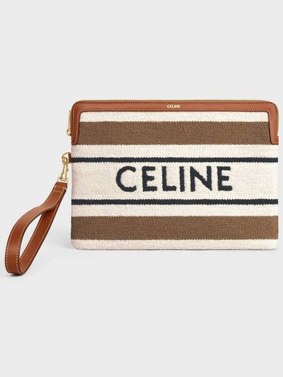 Small Strap Striped Textile With Celine Jacquard Pouch Bag - CELINE - BALAAN 2