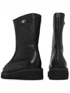 Women's Eurialo Gancini Leather Zip-Up Middle Boots Black - SALVATORE FERRAGAMO - BALAAN 7