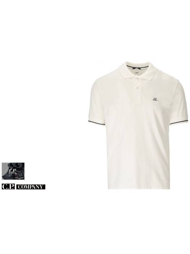 Chest Logo Short Sleeve PK Shirt White - CP COMPANY - BALAAN.