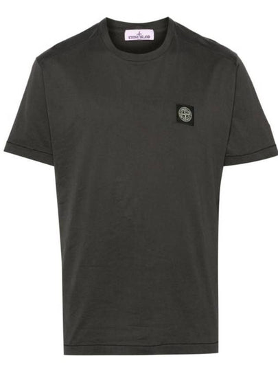 Logo Patch Short Sleeves T-Shirt  Steel Grey - STONE ISLAND - BALAAN 2