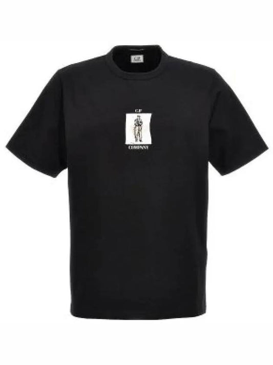 30/2 Mercerized Jersey Twisted Graphic Short Sleeve T-Shirt Black - CP COMPANY - BALAAN 2