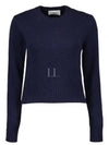 Heart Logo Cashmere Knit Top Navy - AMI - BALAAN 2