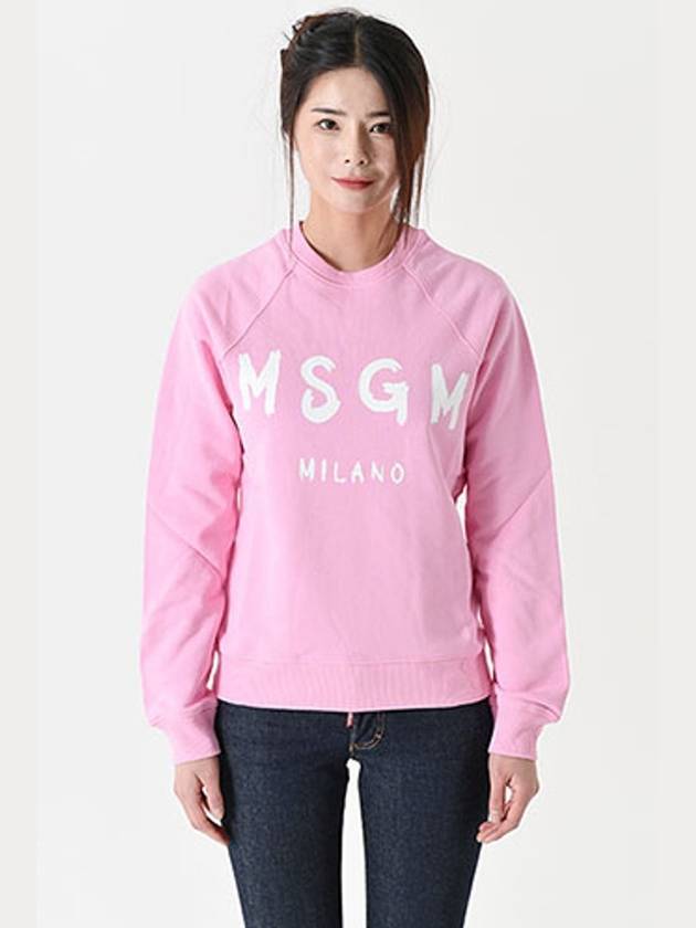 Brush Logo Printing Sweatshirt Pink - MSGM - BALAAN 3