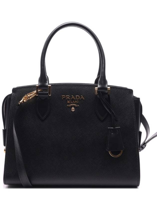 Logo Saffiano Tote Bag Black - PRADA - BALAAN 2