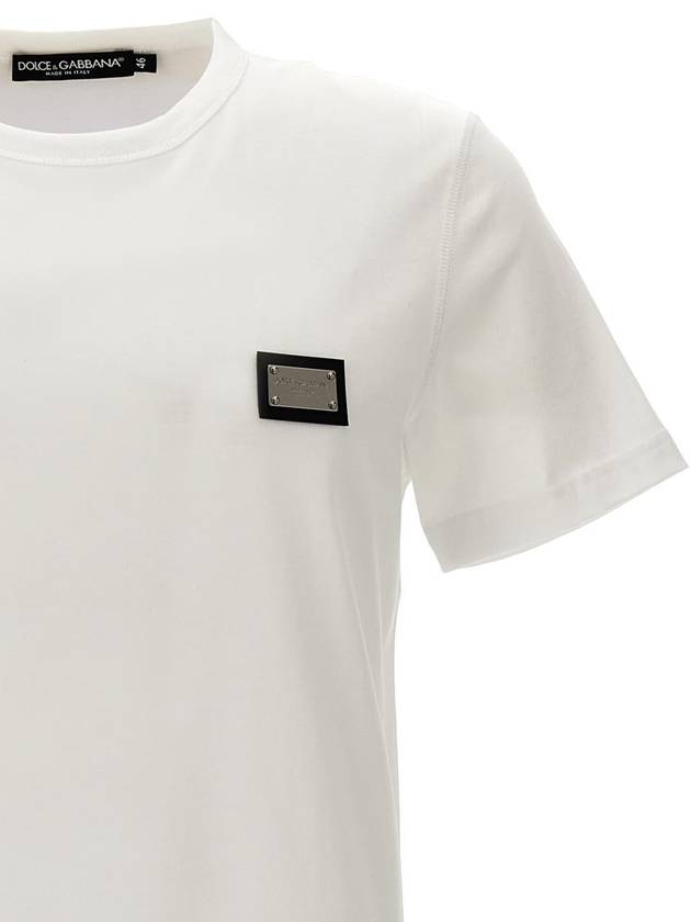 logo patch crew neck cotton short sleeve t-shirt white - DOLCE&GABBANA - BALAAN 4