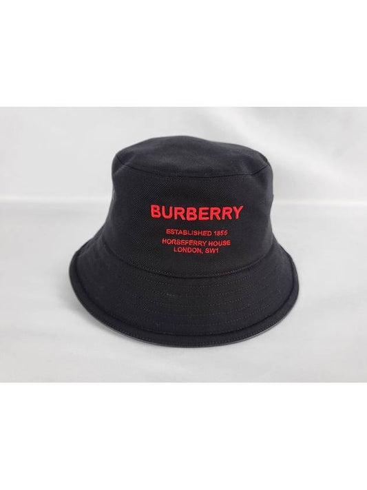 Horseferry Motif Cotton Bucket Hat Black - BURBERRY - BALAAN 2