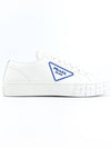 blue triangle logo low top sneakers white - PRADA - BALAAN.