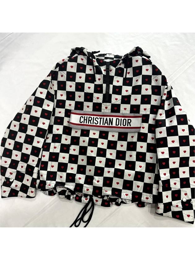 XS Dior Women s Amor Heart Check Chess Anorak Hooded Jacket - DIOR - BALAAN 7