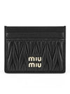 Matelasse Nappa Leather Card Wallet Black - MIU MIU - BALAAN 2