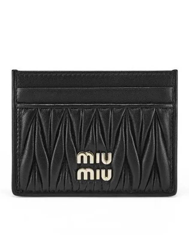 Matelasse Nappa Leather Card Wallet Black - MIU MIU - BALAAN 2