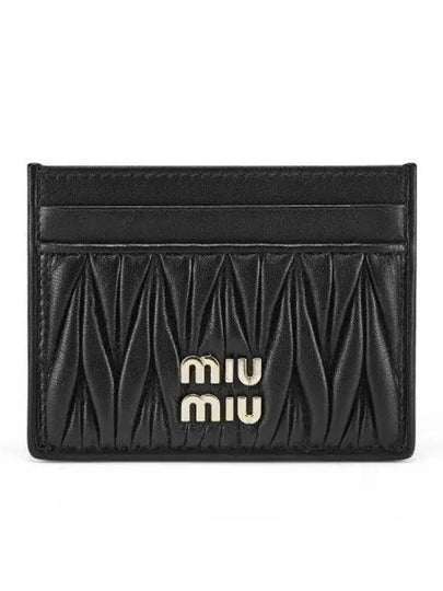 Matelasse Nappa Leather Card Wallet Black - MIU MIU - BALAAN 2